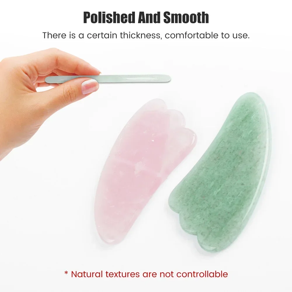 Gua Sha Tool Rose Quartz - 天然翡翠石かっさマッサージボード ローズクォーツかっさプレート 翡翠フェイスマッサージスクレーパー フェイスネックバックボディ用ツール