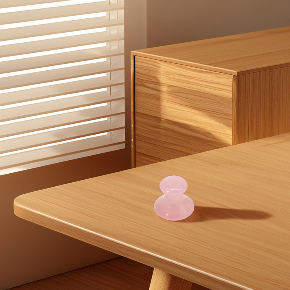 Gua Sha Tool Rose Quartz - ジェイドローズクォーツ製グアシャフェイシャルマッサージツール、マッシュルーム型ポータブルクリスタルスクレイピングプレート、シワ軽減・目元ケア・フェイスケア用