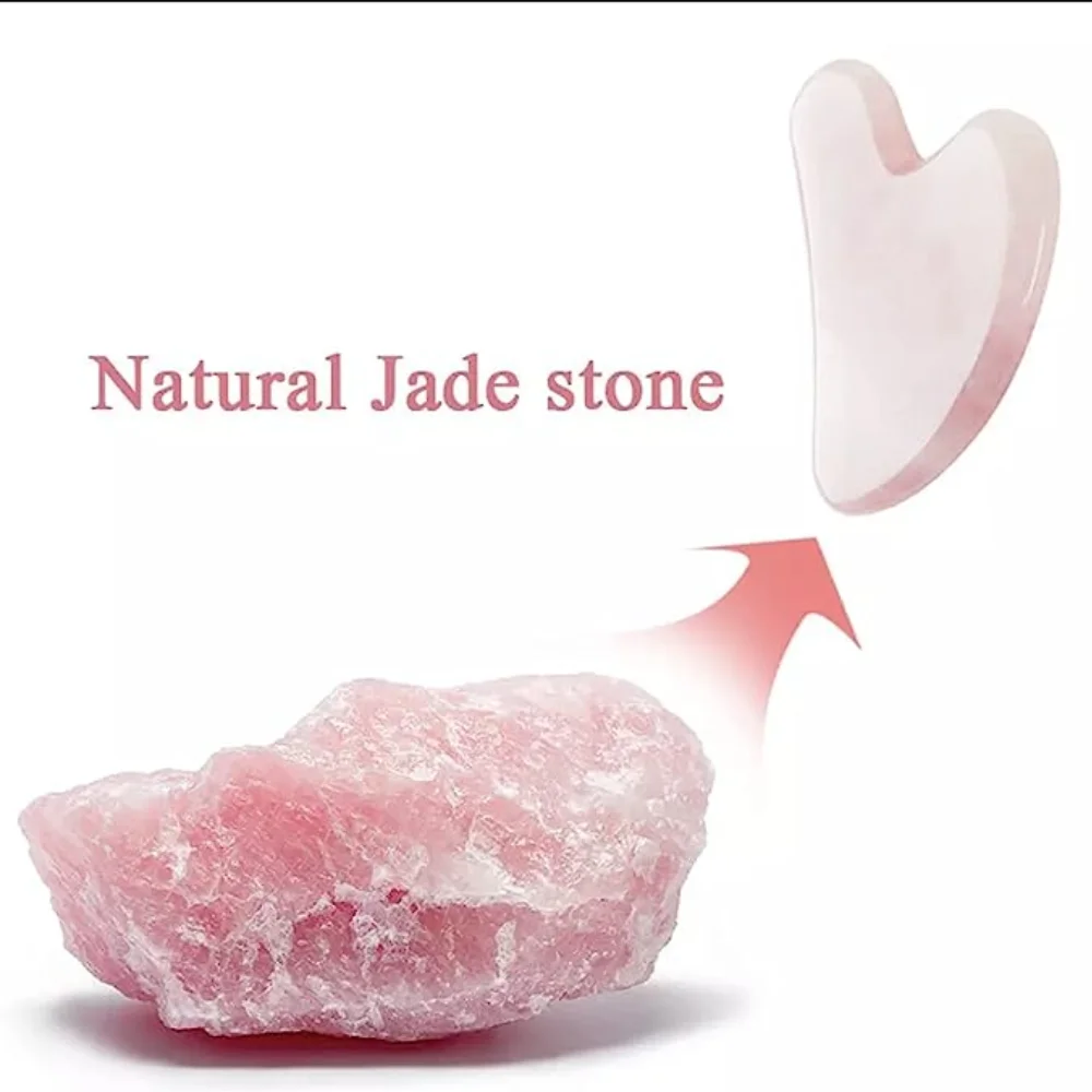 Gua Sha Tool Rose Quartz - ローズクォーツ グアシャ フェイスマッサージャー用 スキンスクレイピング グアシャ リフティング