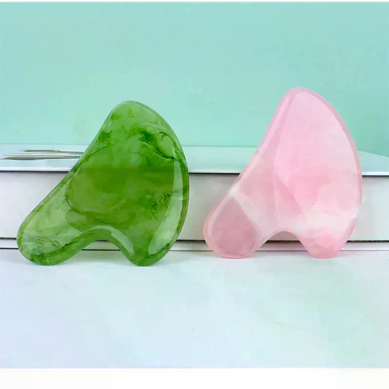 Gua Sha Tool Rose Quartz - 天然石翡翠ガッシュスクレーパーローズクォーツフェイシャルグアシャツールネックマッサージャーフェイスリフティングリムーバー美容健康用