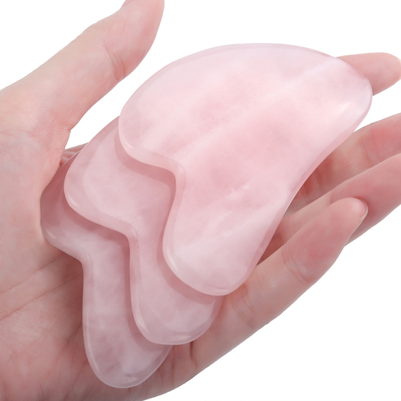 Gua Sha Tool Rose Quartz - ヒスイguashaマッサージツール天然石スクレーパー中国gua舎ボード面マッサージネックバックボディフェこする