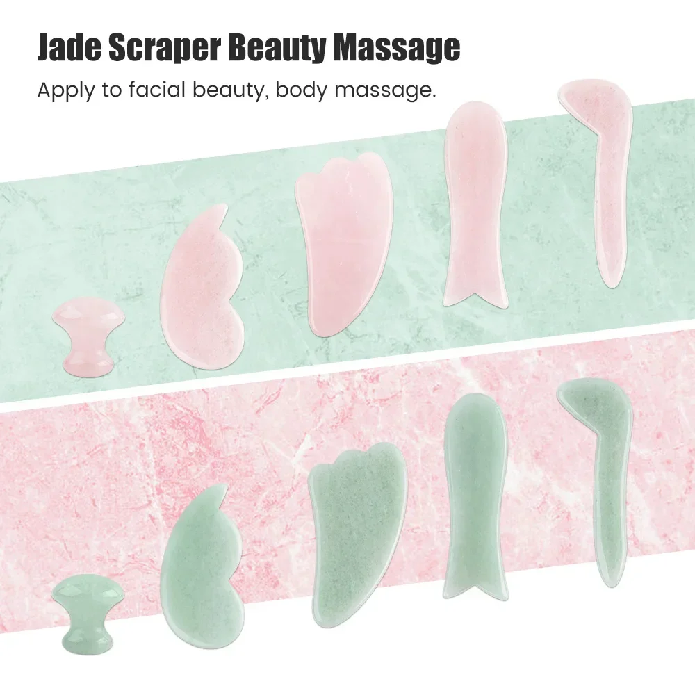 天然翡翠石かっさマッサージボード ローズクォーツかっさプレー - Gua Sha Tool Rose Quartz のレビューと価格
