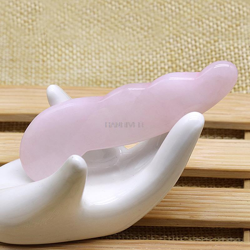 天然ローズクォーツ翡翠カシャボードこすりプレートフェイスマッ - Gua Sha Tool Rose Quartz のレビューと価格