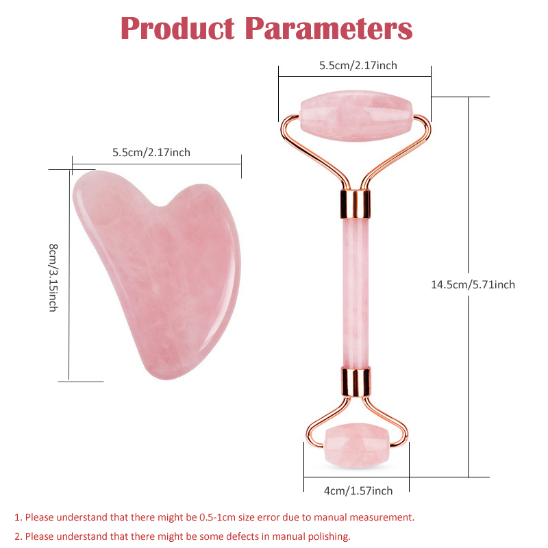 天然ヒスイローラー瓜沙スクレーパーセット美顔器ローラーヒスイ - Gua Sha Tool Rose Quartz のレビューと価格