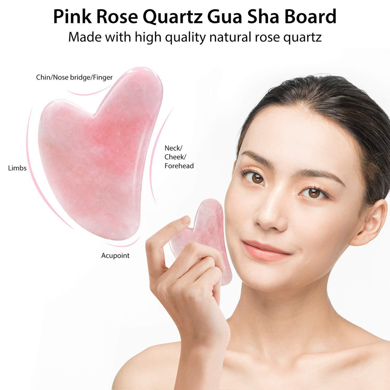 天然ヒスイローラー瓜沙スクレーパーセット美顔器ローラーヒスイ - Gua Sha Tool Rose Quartz のレビューと価格