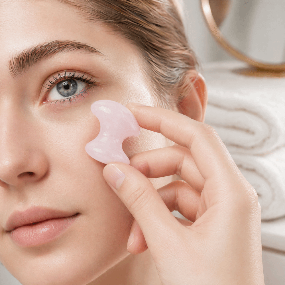 クリスタルローズクォーツマッサージストーン ピンククォーツク - Gua Sha Tool Rose Quartz のレビューと価格