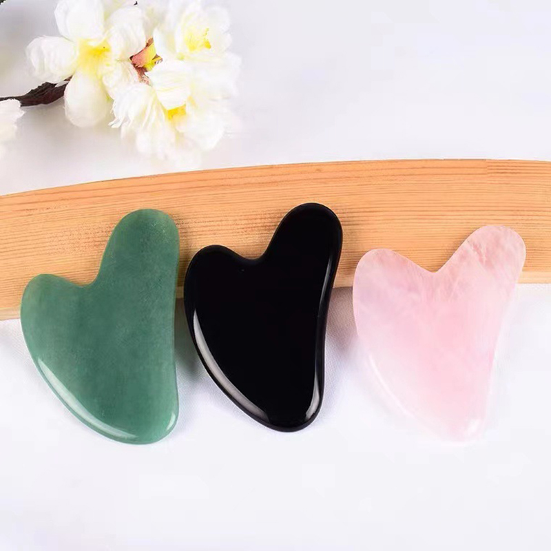 1個入り 新品 ストーン グアシャ マッサージボード 顔用  - Gua Sha Tool Rose Quartz のレビューと価格