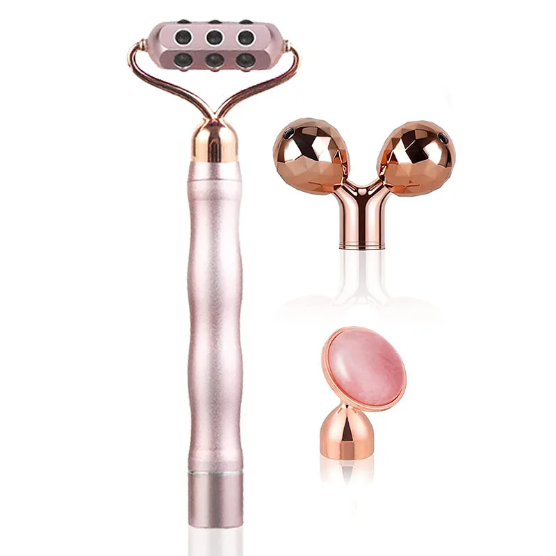 3 in 1 3Dローラーゲルマニウムストーンビューティーバ - Gua Sha Tool Rose Quartz のレビューと価格