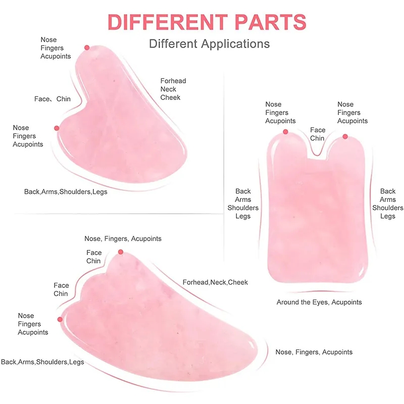 ローズクォーツかしゃボード天然翡翠ガッシュスクレーパーマッサ - Gua Sha Tool Rose Quartz のレビューと価格