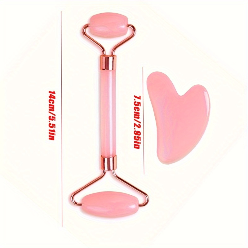 新しい2個入りかっさ石フェイシャルストーン、フェイシャルマッ - Gua Sha Tool Rose Quartz のレビューと価格