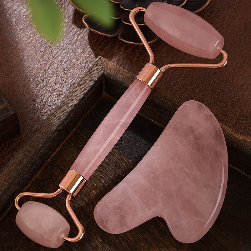 ローズクォーツフェイスローラー グアシャマッサージキット ク - Gua Sha Tool Rose Quartz のレビューと価格