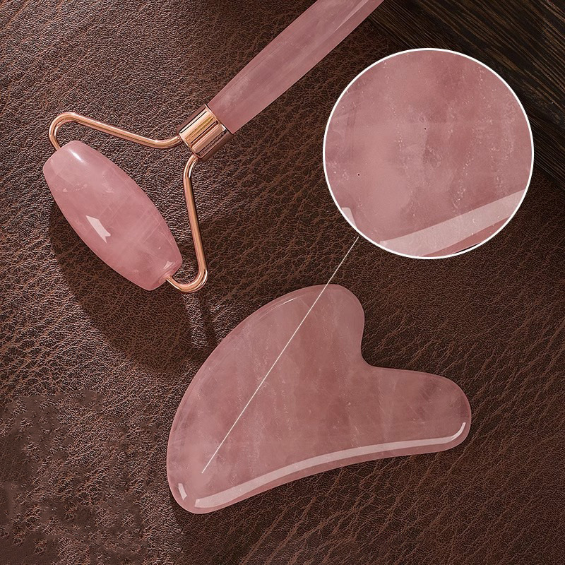 ローズクォーツフェイスローラー グアシャマッサージキット ク - Gua Sha Tool Rose Quartz のレビューと価格
