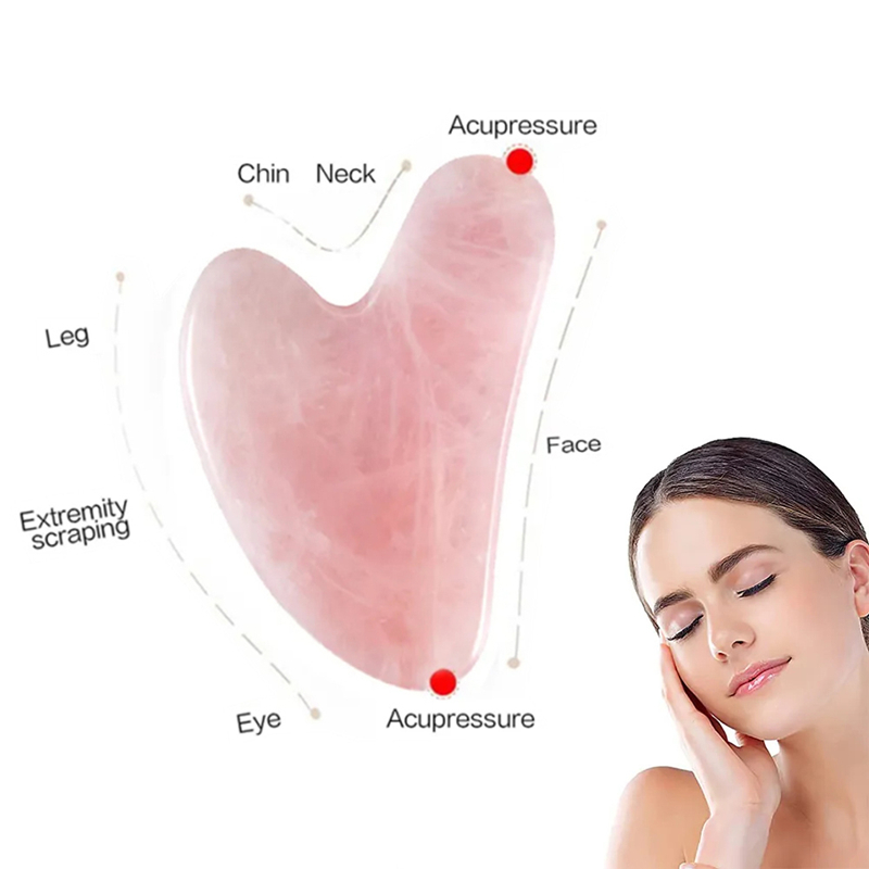 天然石翡翠グアッシュスクレーパーローズクォーツフェイシャルグ - Gua Sha Tool Rose Quartz のレビューと価格