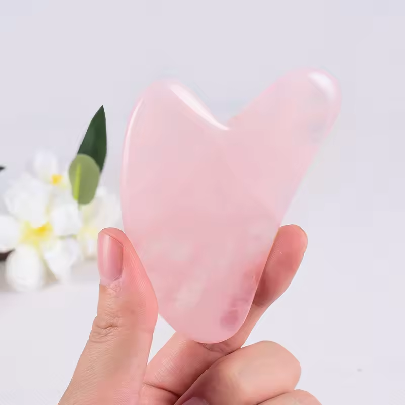天然石翡翠グアッシュスクレーパーローズクォーツフェイシャルグ - Gua Sha Tool Rose Quartz のレビューと価格