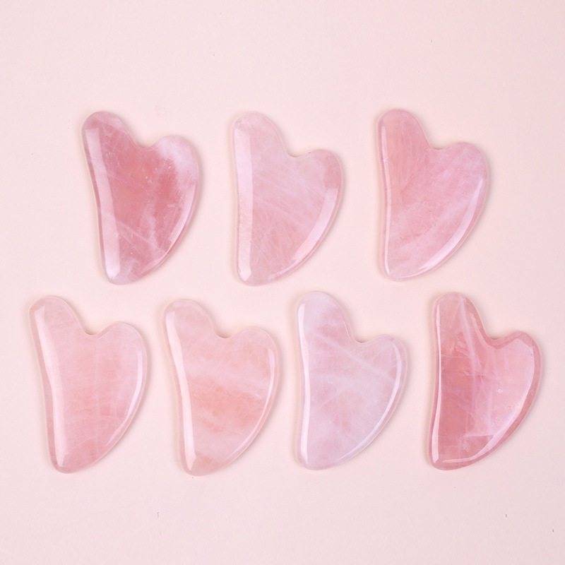 人気沸騰中 A+ ローズクォーツ グアシャツール 天然クリス - Gua Sha Tool Rose Quartz のレビューと価格