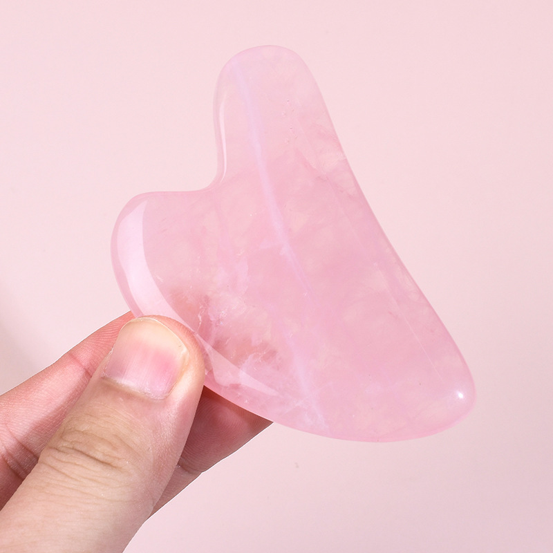 人気沸騰中 A+ ローズクォーツ グアシャツール 天然クリス - Gua Sha Tool Rose Quartz のレビューと価格