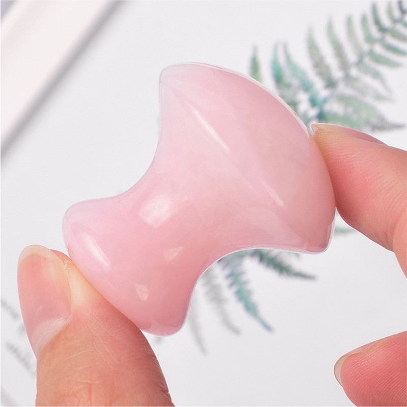 1pc キノコ型グアシャフェイシャルマッサージリラックススキ - Gua Sha Tool Rose Quartz のレビューと価格