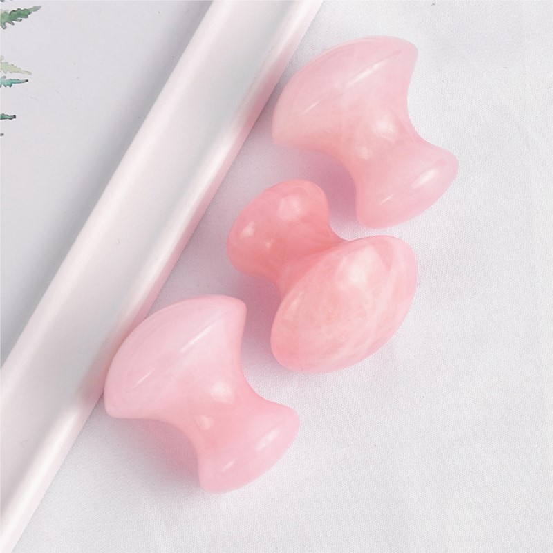 1pc キノコ型グアシャフェイシャルマッサージリラックススキ - Gua Sha Tool Rose Quartz のレビューと価格