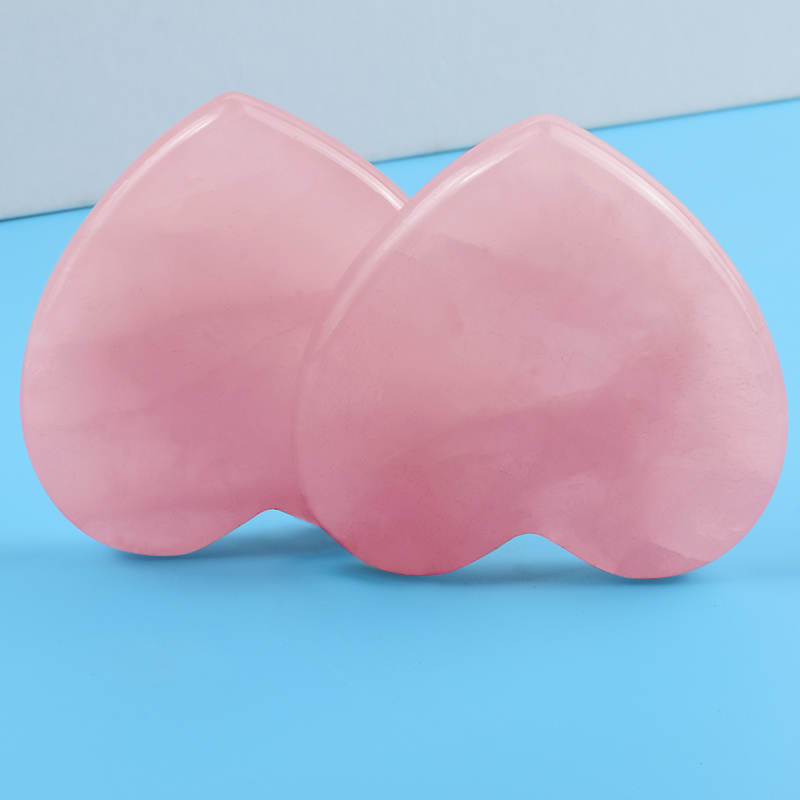 ピンククォーツのハート型フェイシャルマッサージャー,美容ツー - Gua Sha Tool Rose Quartz のレビューと価格